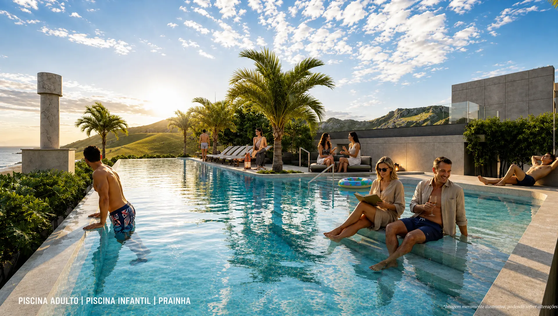 Piscina adulto · Piscina infantil · Prainha